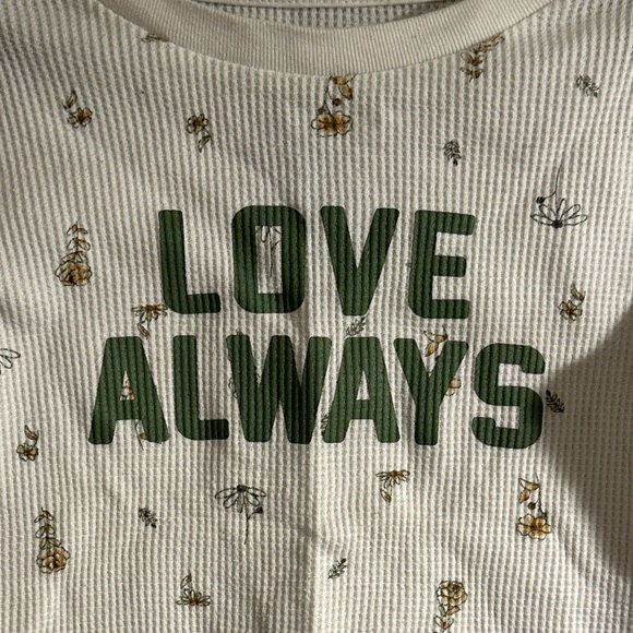 Kids Cream Long Sleeve Tee with 'Love Always' Print - Picture 3 of 7